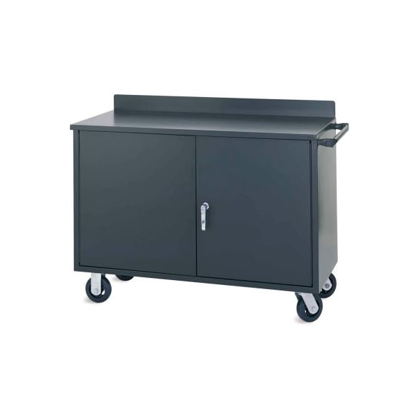 Valley Craft Valley Craft Vari Tuff Mobile Shelf Cabinet, 2 Doors, 1 Full Length Shelf, 36''W x 21''D, Gray F81838A3 - main